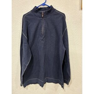Tommy Bahama XL Men's Navy Blue 1/4 Zip Cotton Sweater